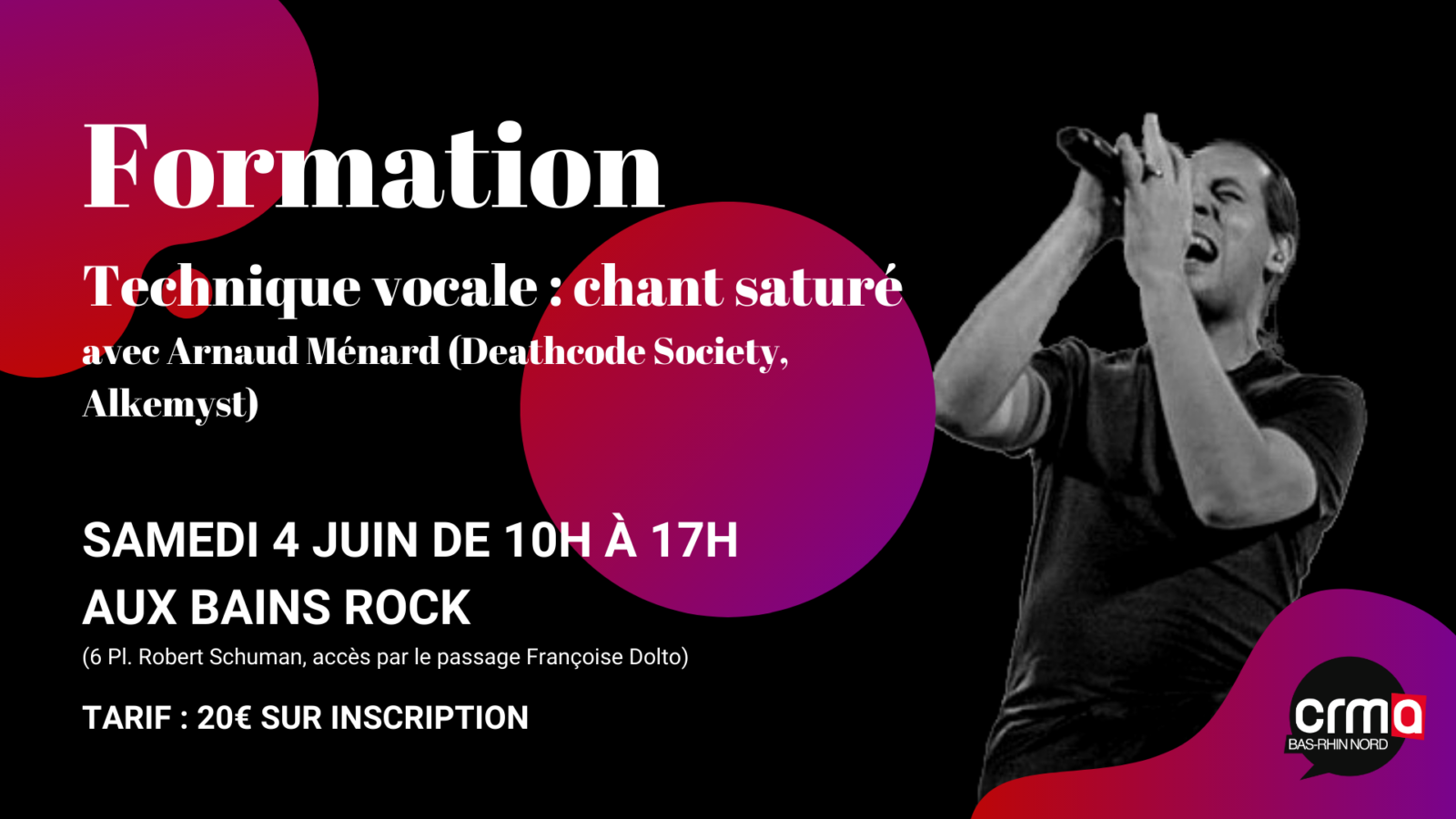 [FORMATION] Technique vocale : chant saturé avec Arnaud Ménard